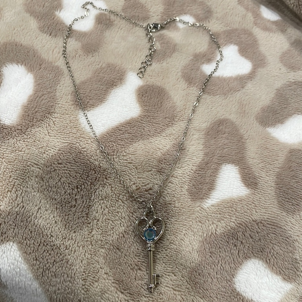 Heart shaped key necklace